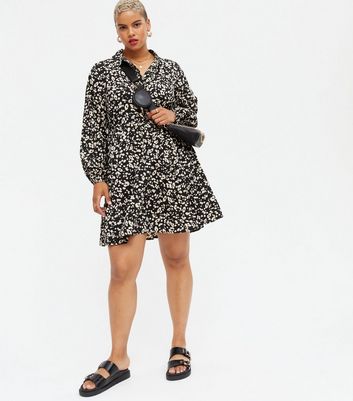 Black and white leopard print shirt dress sale