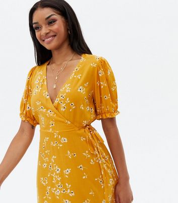 Next yellow wrap dress Clearance