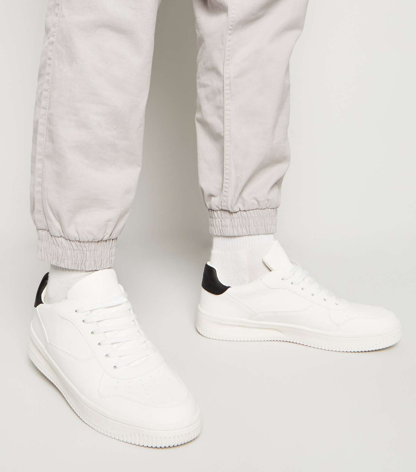 White Contrast Back Lace Up Chunky Trainers Image 2