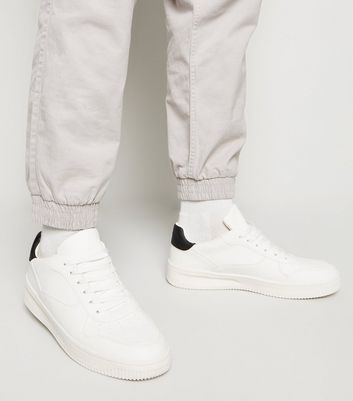 White Contrast Back Lace Up Chunky 