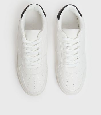 White Contrast Back Lace Up Chunky Trainers New Look