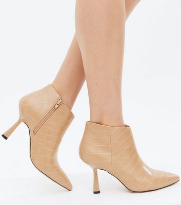 camel kitten heel boots