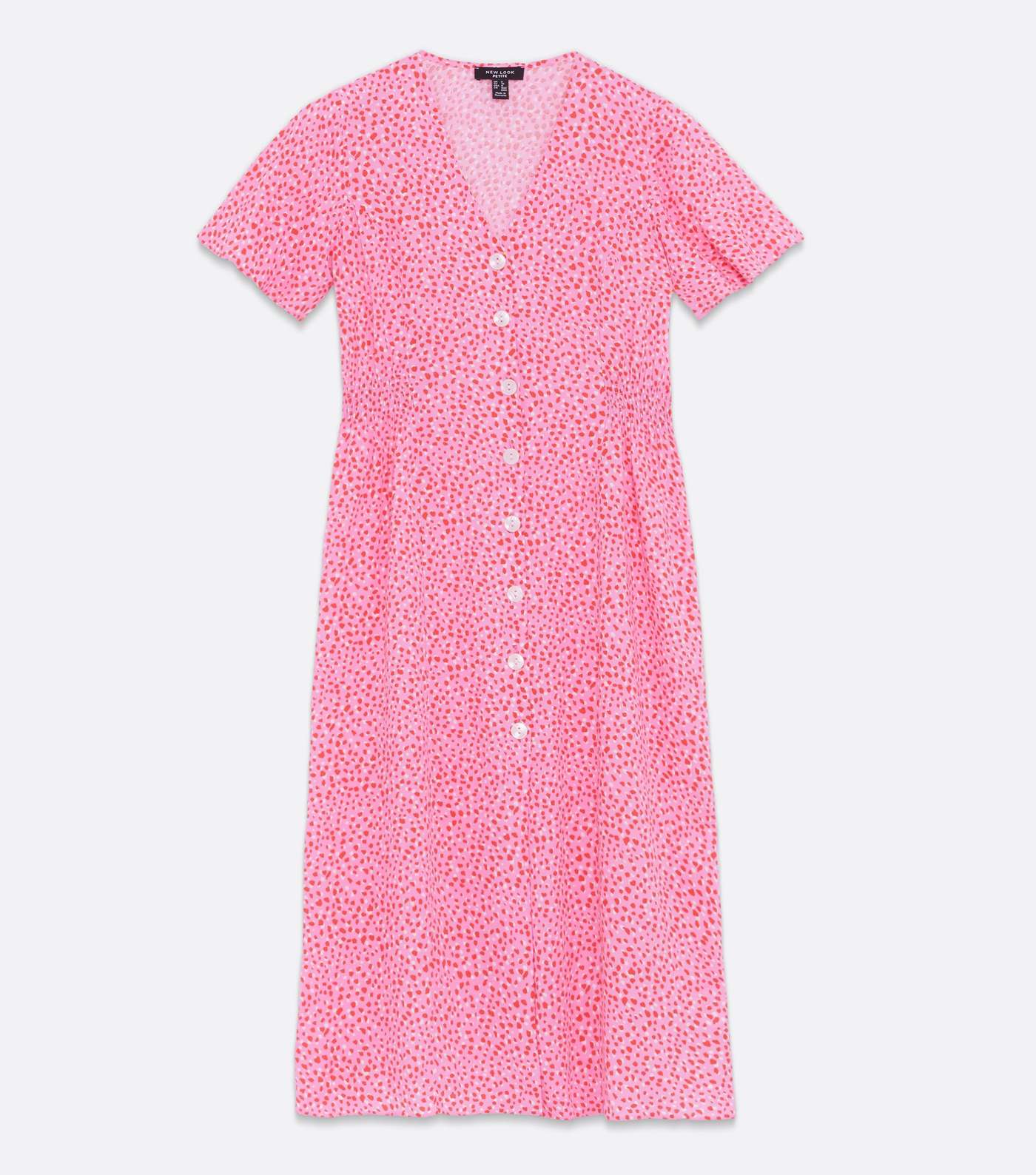 Petite Pink Spot Button Midi Dress Image 5