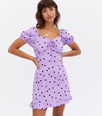 purple spot dress