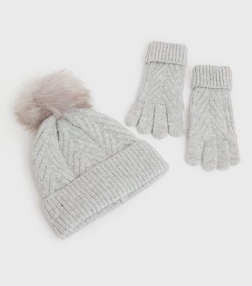 gray hat and gloves