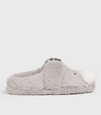 Girls faux cheap fur slippers