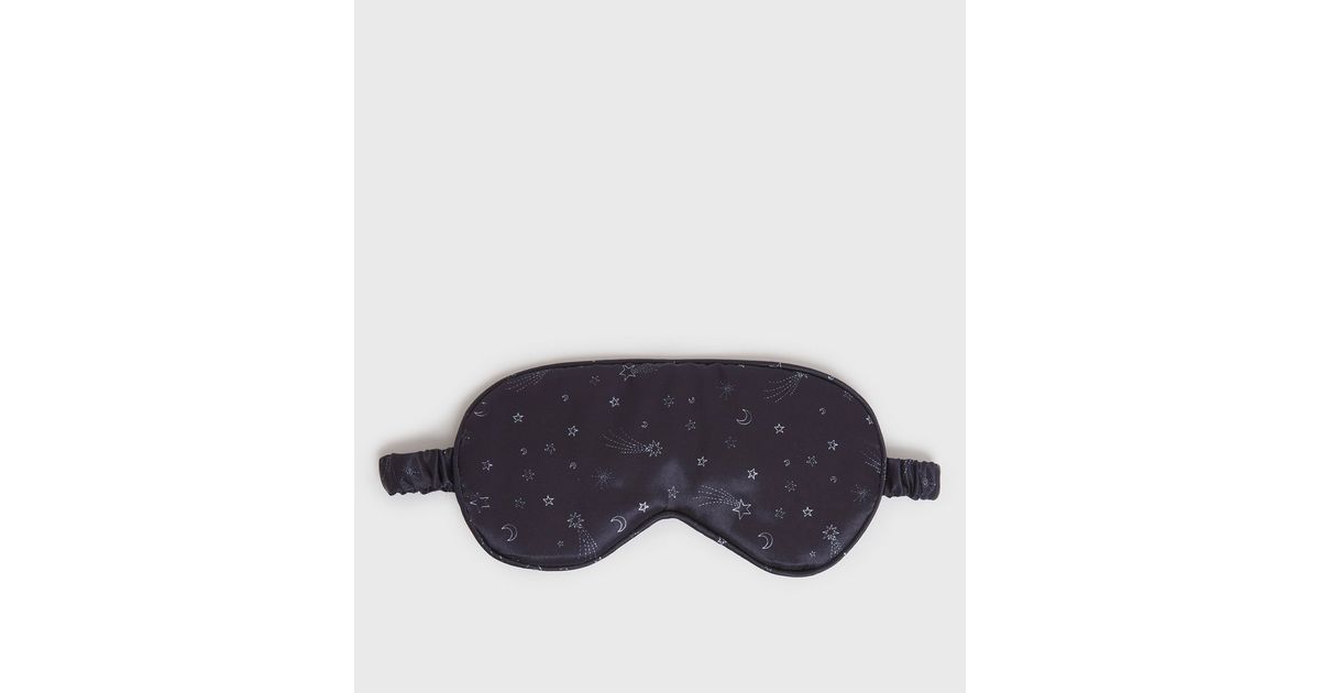 Navy Star Satin Eye Mask New Look