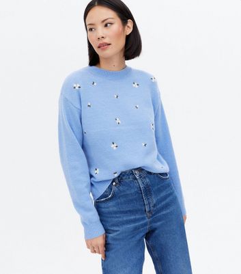 blue daisy sweater