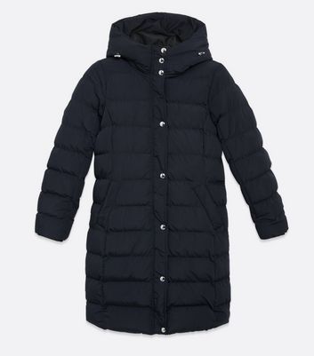 long navy blue puffer coat