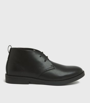 Black Lace Up Desert Boots New Look