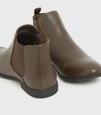 shop for Men's Dark Brown Elasticated Chelsea Boots New Look at Shopo