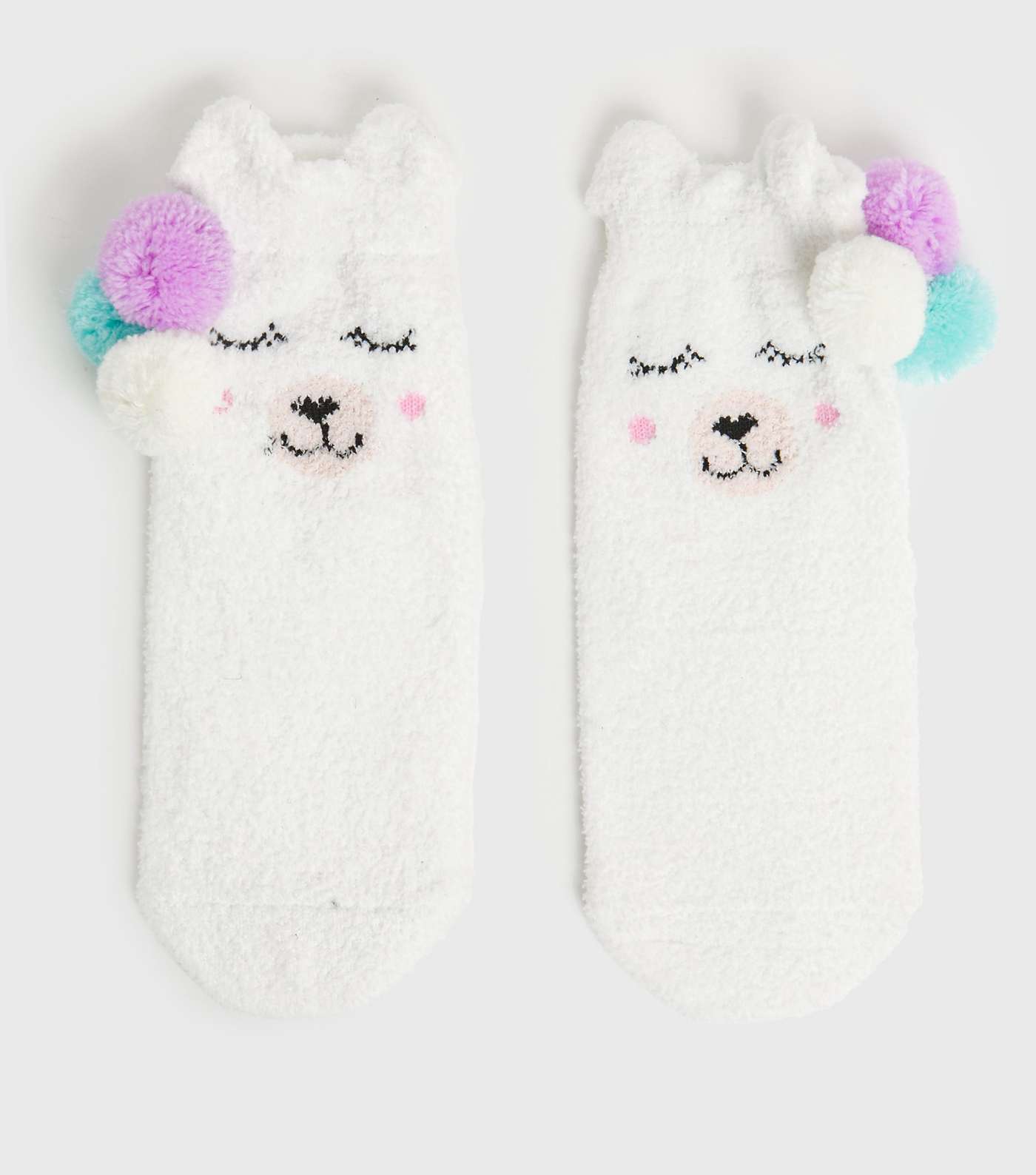 White Llama Fluffy Socks