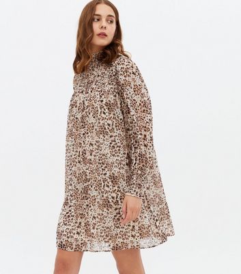 snake print chiffon dress