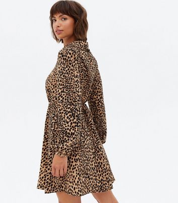 Frill Collar Mini Shirt Dress 