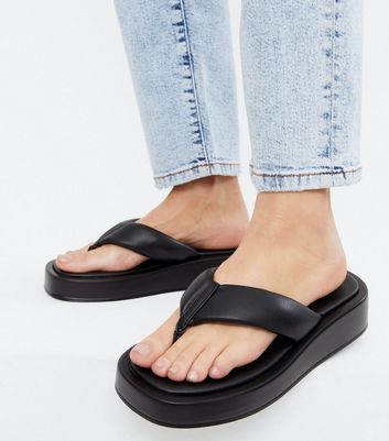 Black platform sale thong sandals