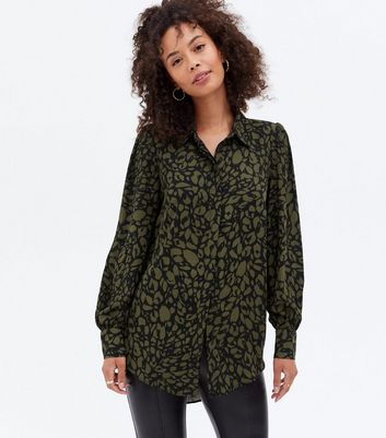 green animal print shirt