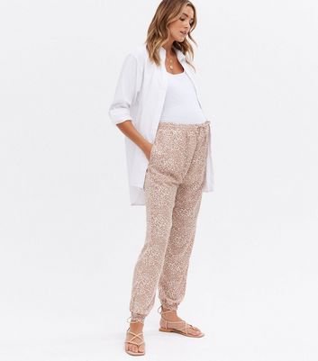 Maternity Pale Pink Spot Cuffed Joggers 