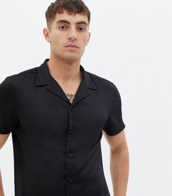 revere collar shirt black