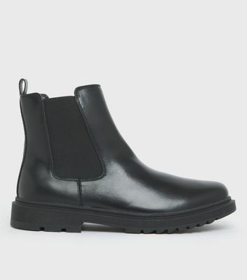 chunky leather chelsea boots