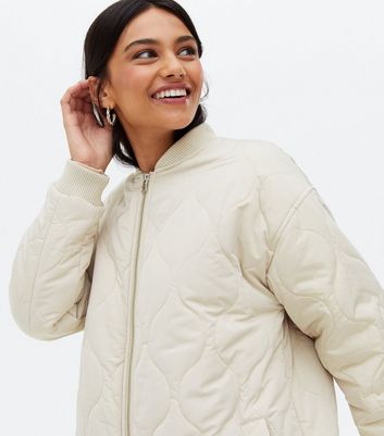 cream quilted jacket ladies