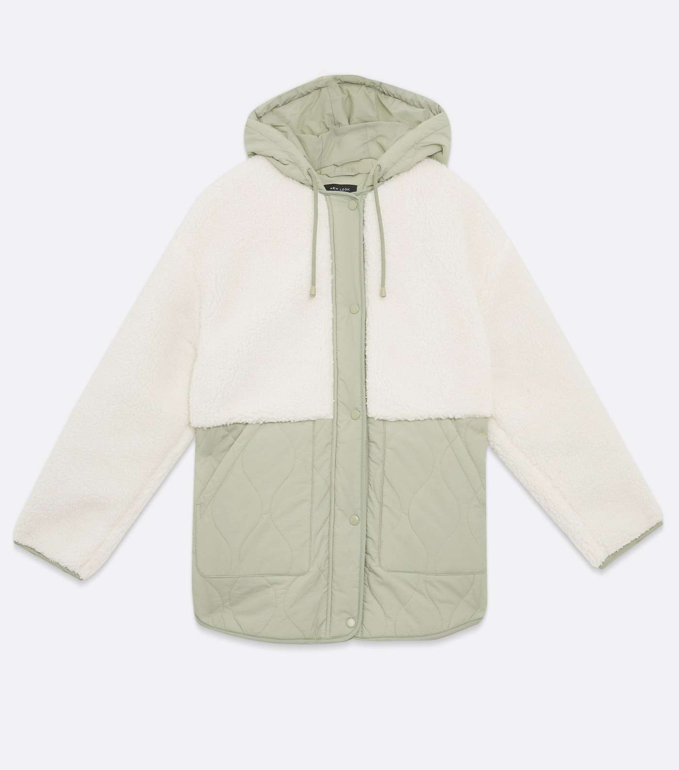 Cream Quilted Teddy Jacket Image 5