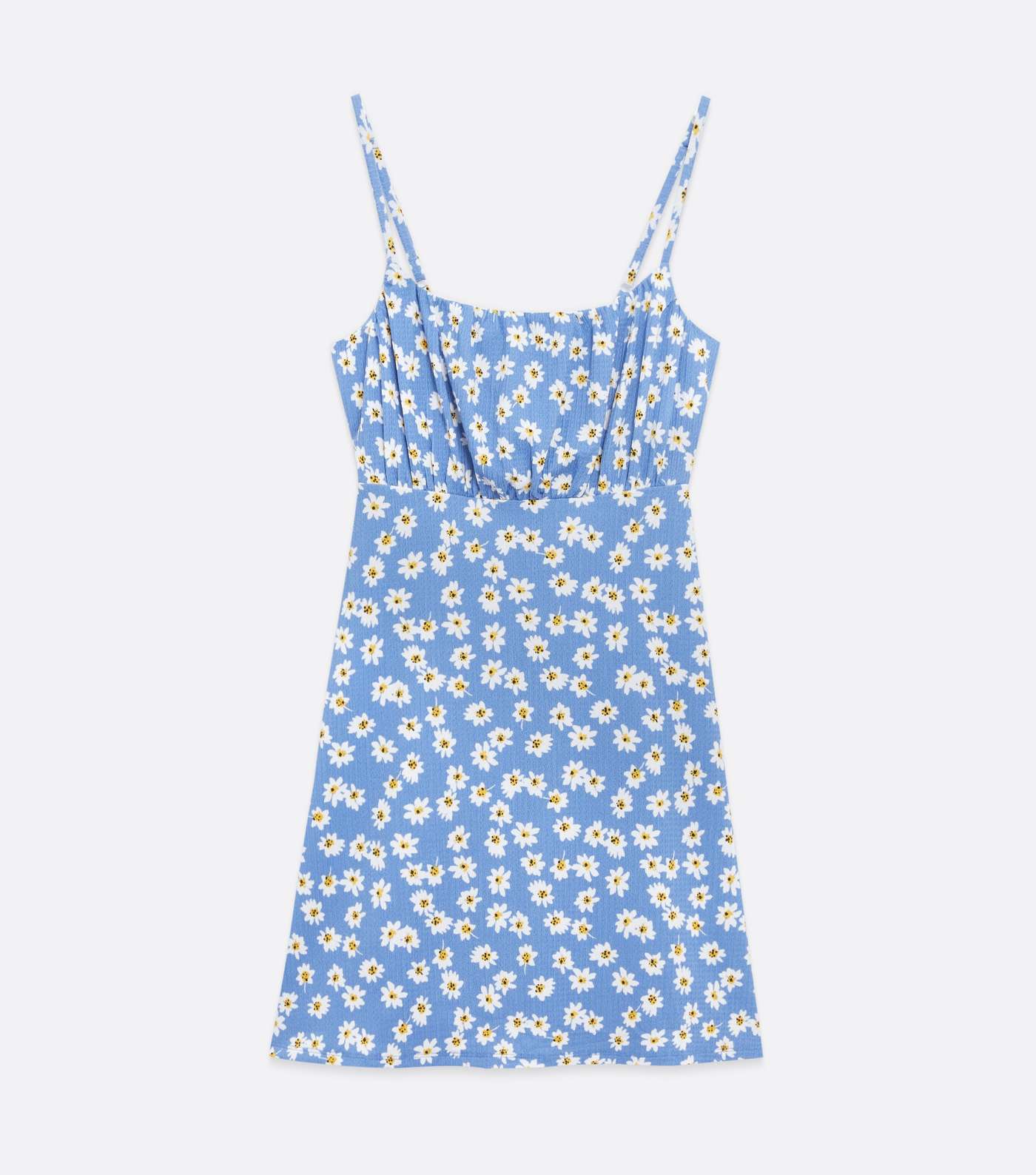 Blue Daisy Ruched Strappy Slip Dress Image 5