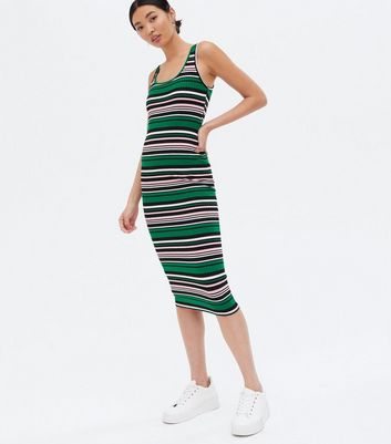 bodycon striped midi dress