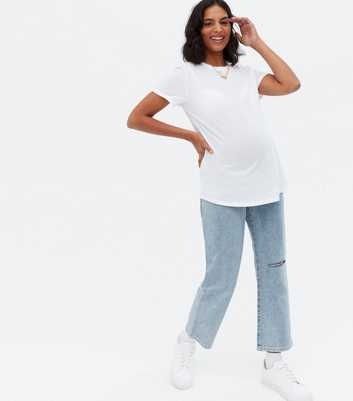 Urban Bliss Maternity Pale Blue Over Bump Ripped Jeans