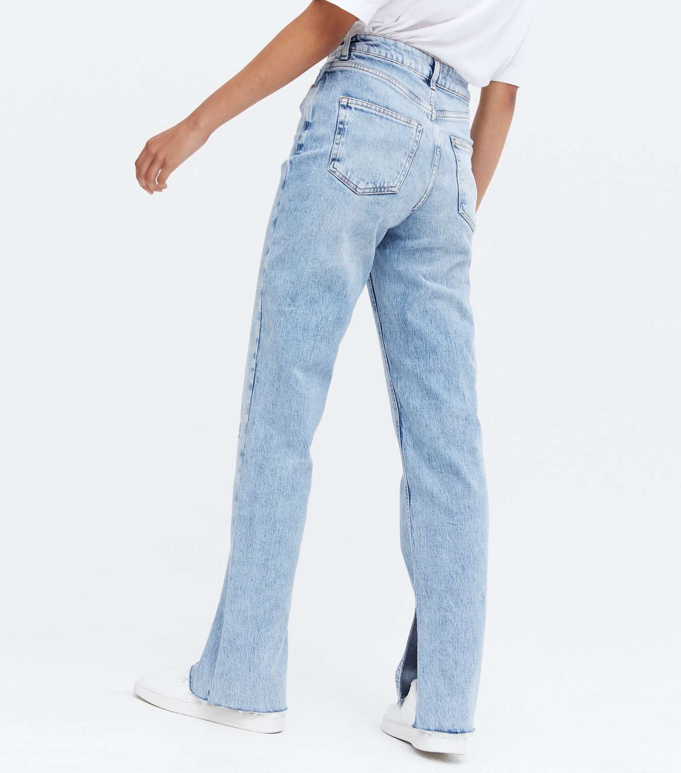 Blue Long Split Anica Straight Leg Jeans Image 4