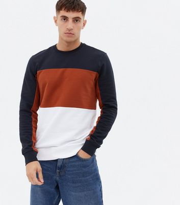 Herrenmode Bekleidung für Herren Only & Sons Navy Colour Block Crew Sweatshirt Herrenmode Bekleidung für Herren Only & Sons Navy Colour Block Crew Sweatshirt