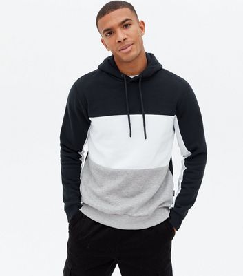 Only & Sons Black Jersey Colour Block Hoodie