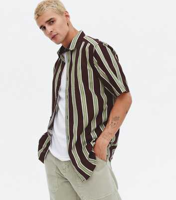 Only & Sons Green Stripe Short Sleeve Shirt