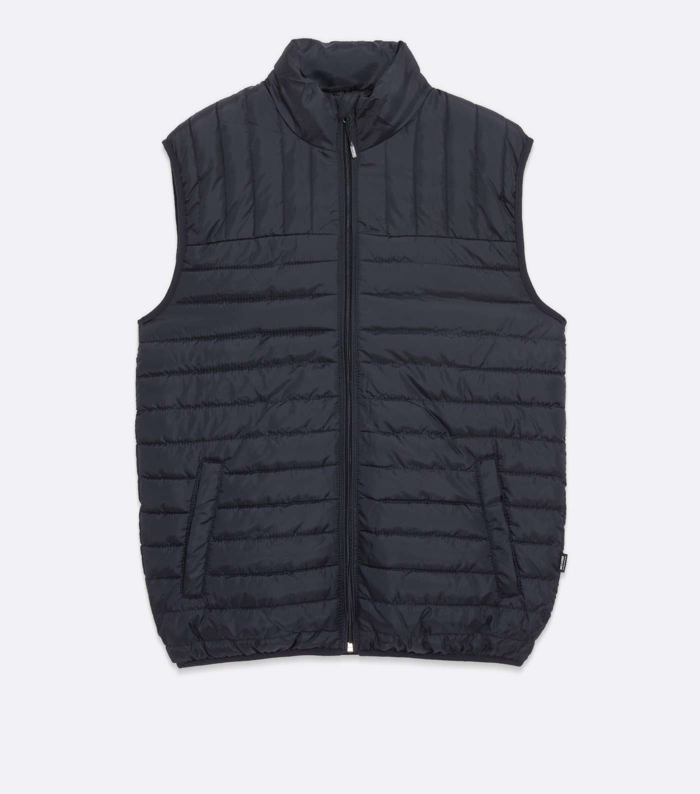 Only & Sons Navy Quilted High Neck Gilet Image 5