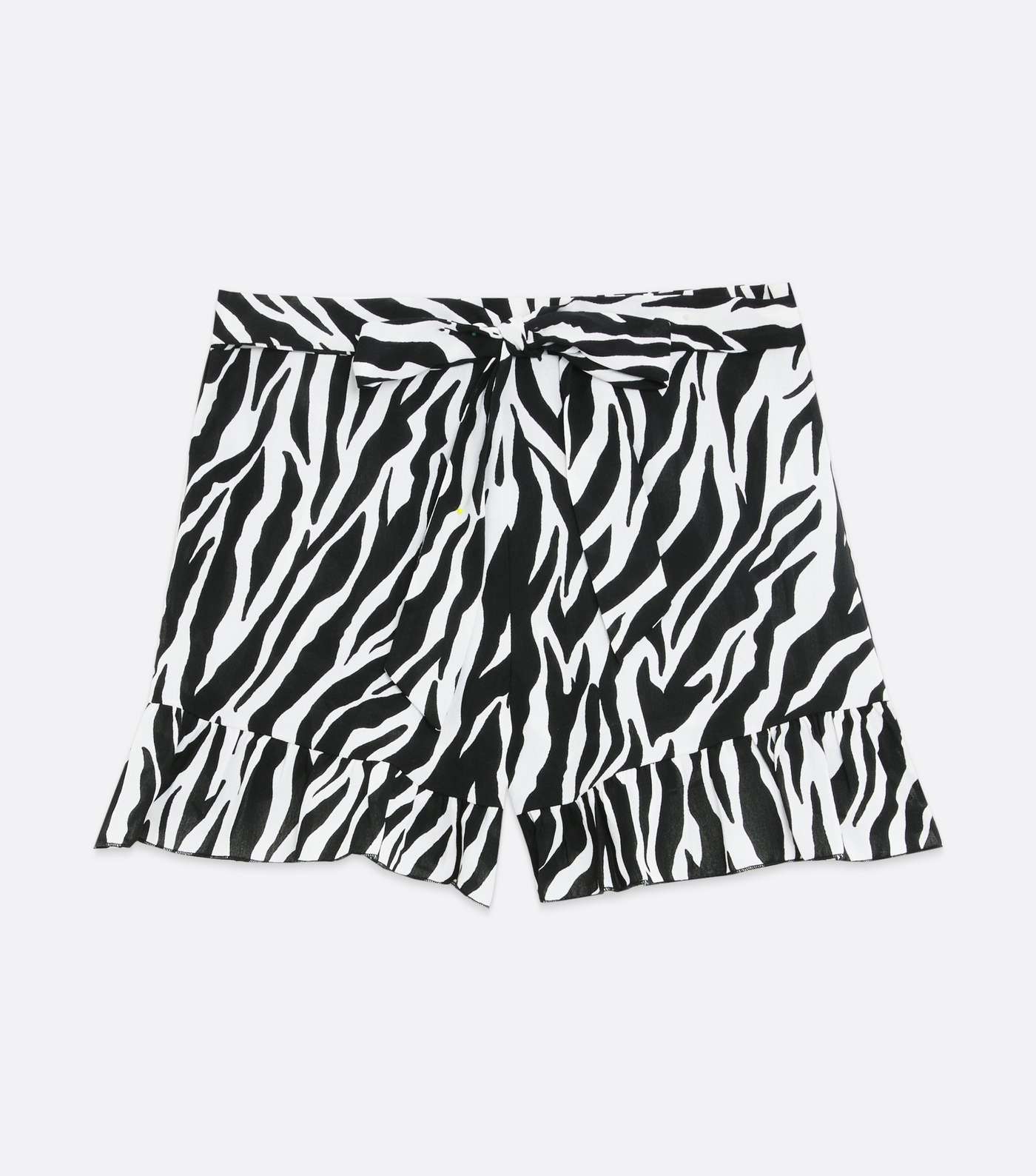 Cameo Rose Black Zebra Belted Ruffle Shorts Image 5