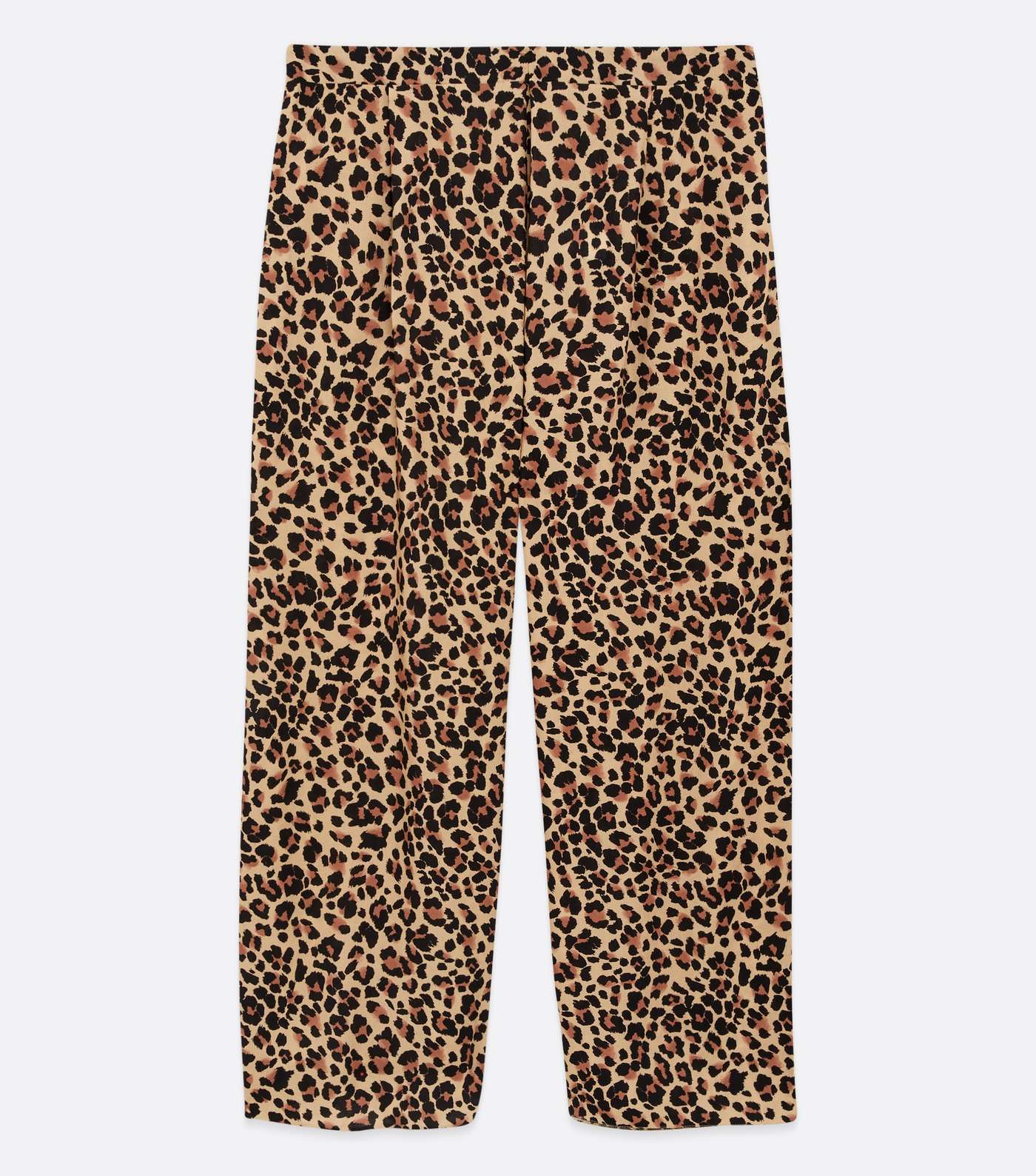 Curves Brown Leopard Print Wide Leg Trousers Image 5