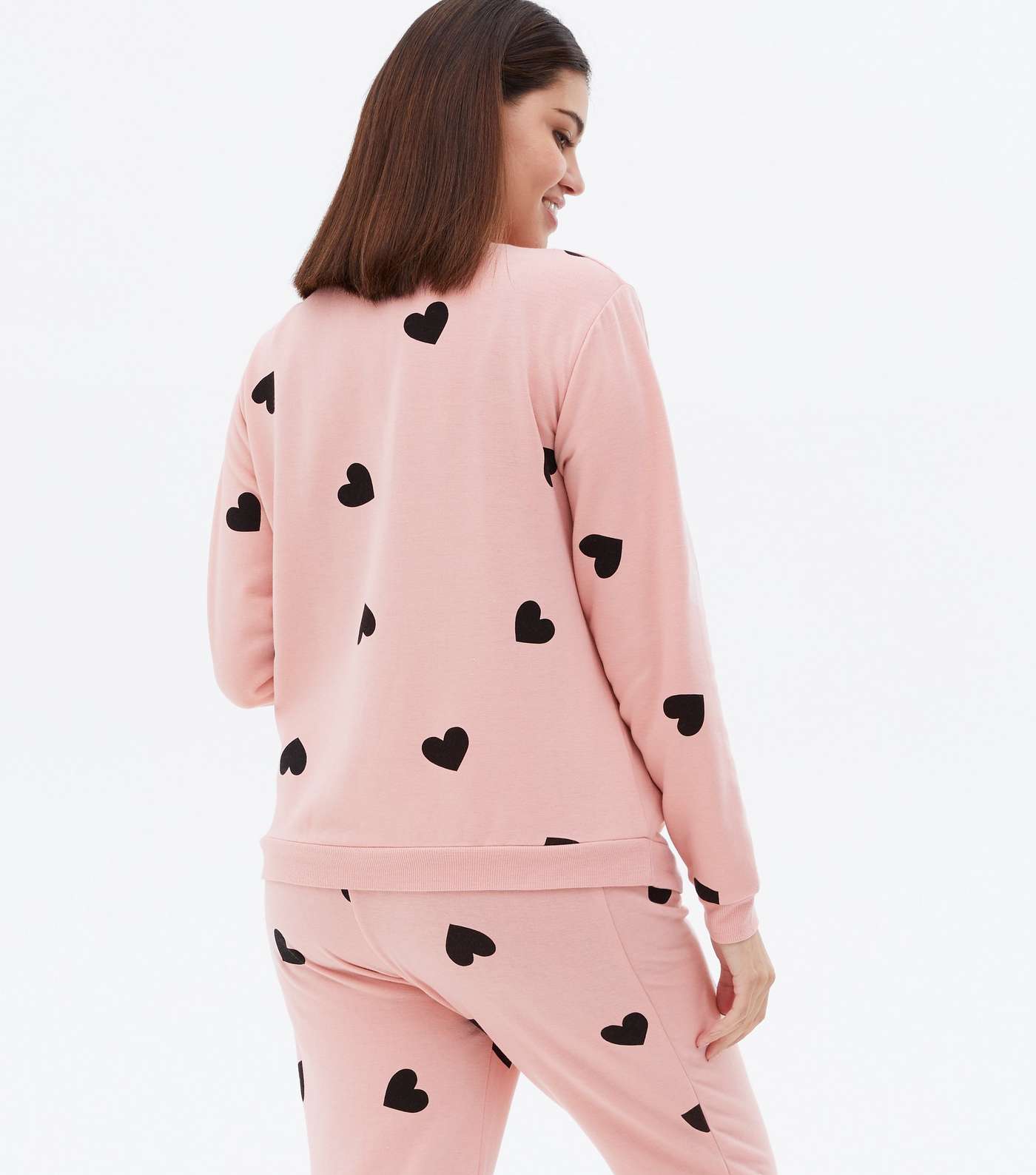 Maternity Pink Heart Pyjama Sweatshirt Image 4