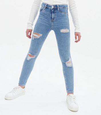 skinny ripped jeans blue