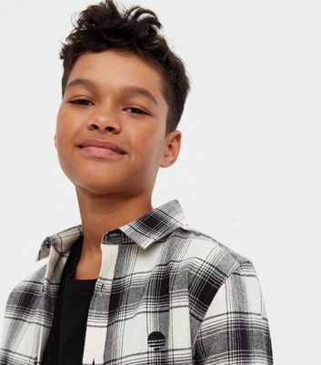 Boys Black Check Embroidered Shirt | New Look