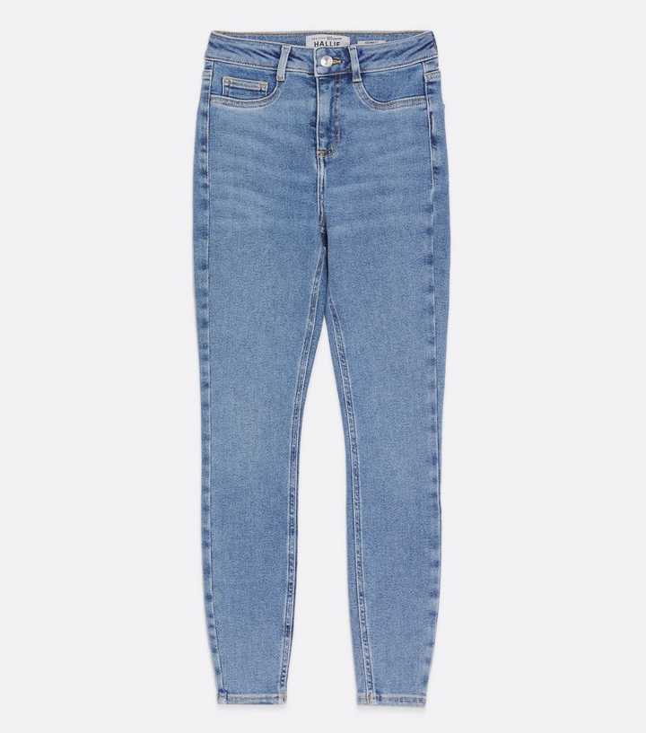 Blue Mid Wash High Waist Hallie Super Skinny Jeans
