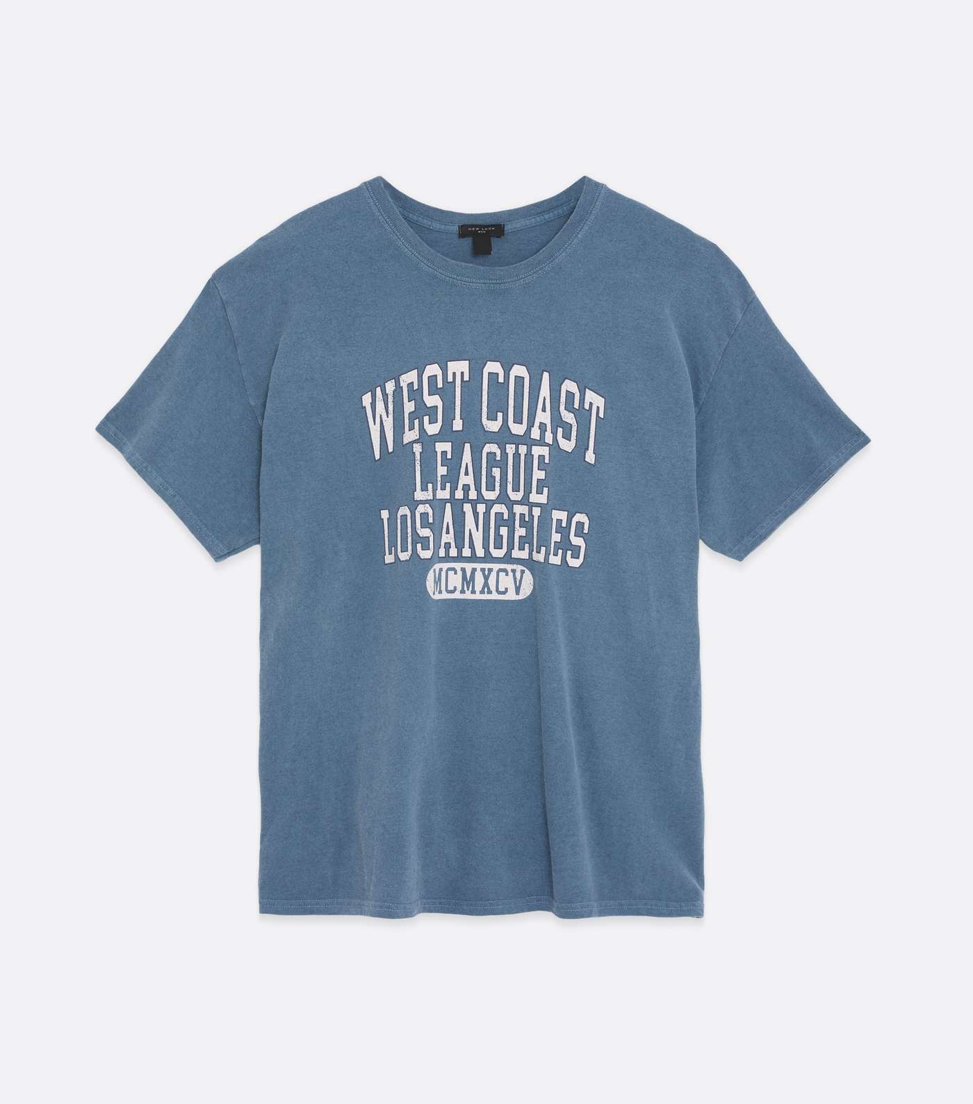 Blue Overdyed West Coast Varsity Logo T-Shirt Image 5