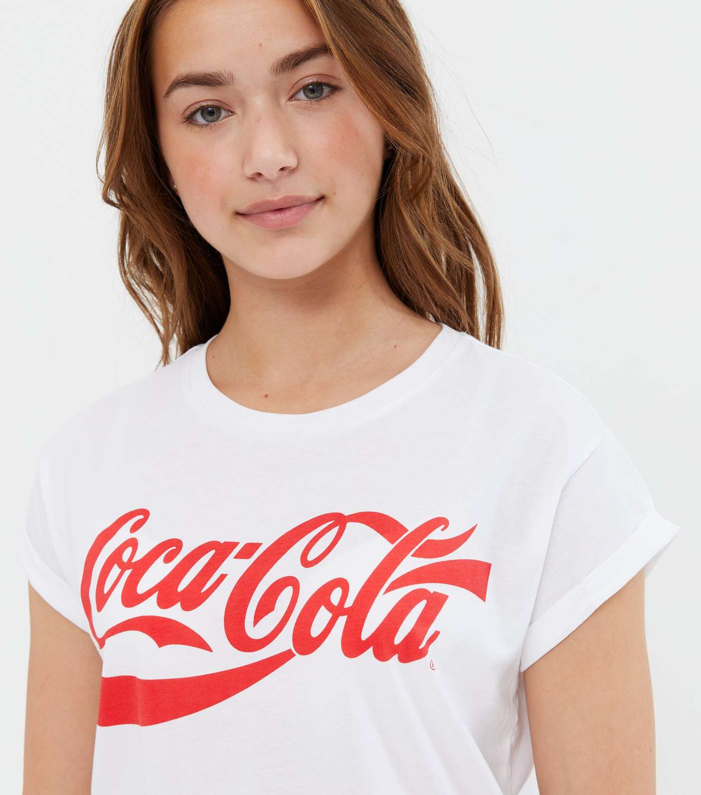 Girls White Coca-Cola Logo T-Shirt Image 3