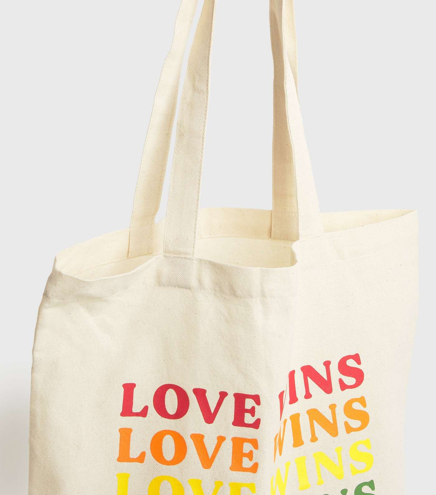 Cream Rainbow Love Wins Pride Charity Tote Bag Image 4