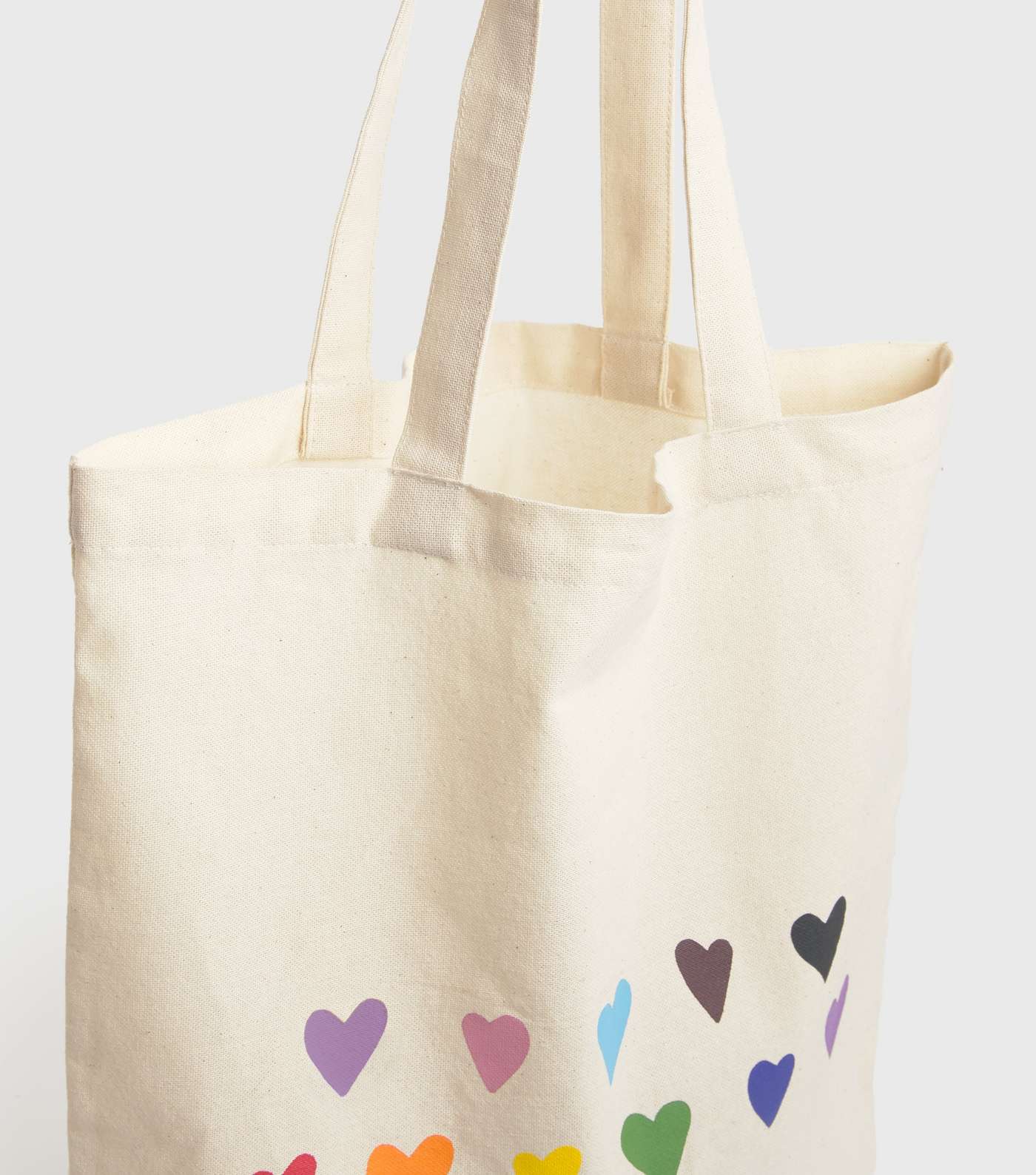 Cream Rainbow Heart Pride Charity Tote Bag Image 4