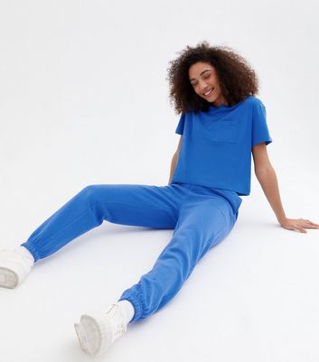 Blue cuffed 2024 joggers