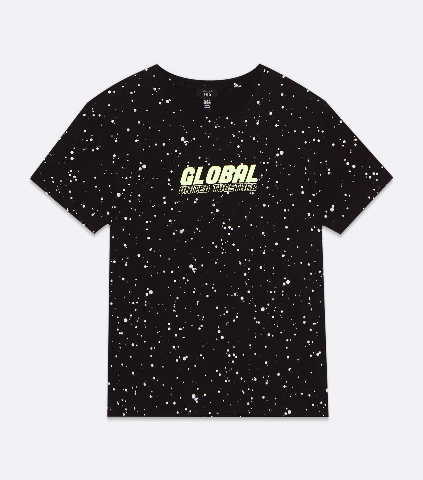 Boys Black Spot Global Logo T-Shirt Image 5