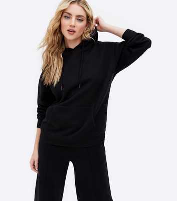 Black Pocket Front Hoodie