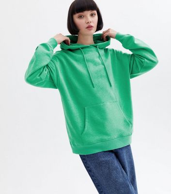 Green Pocket Front Hoodie New Look