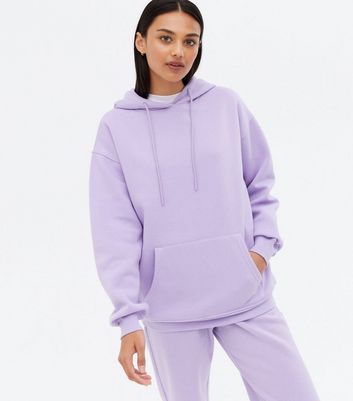 Click to view product details and reviews for Light Purple Pocket Front Hoodie New Look.