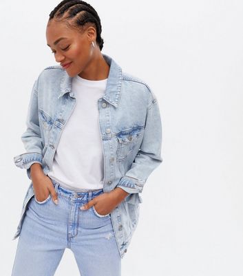 Pale blue shop denim jacket womens