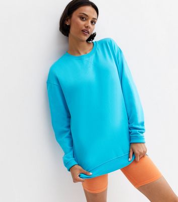 Turquoise Jersey Crew Neck Sweatshirt New Look